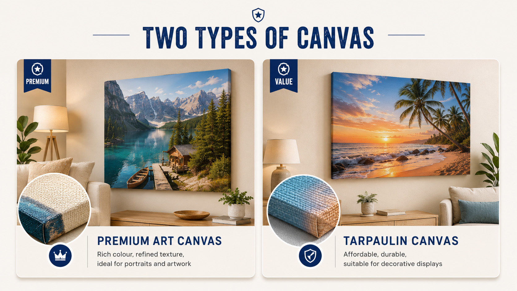 Comparison between Premium Art Canvas and Tarpaulin Canvas