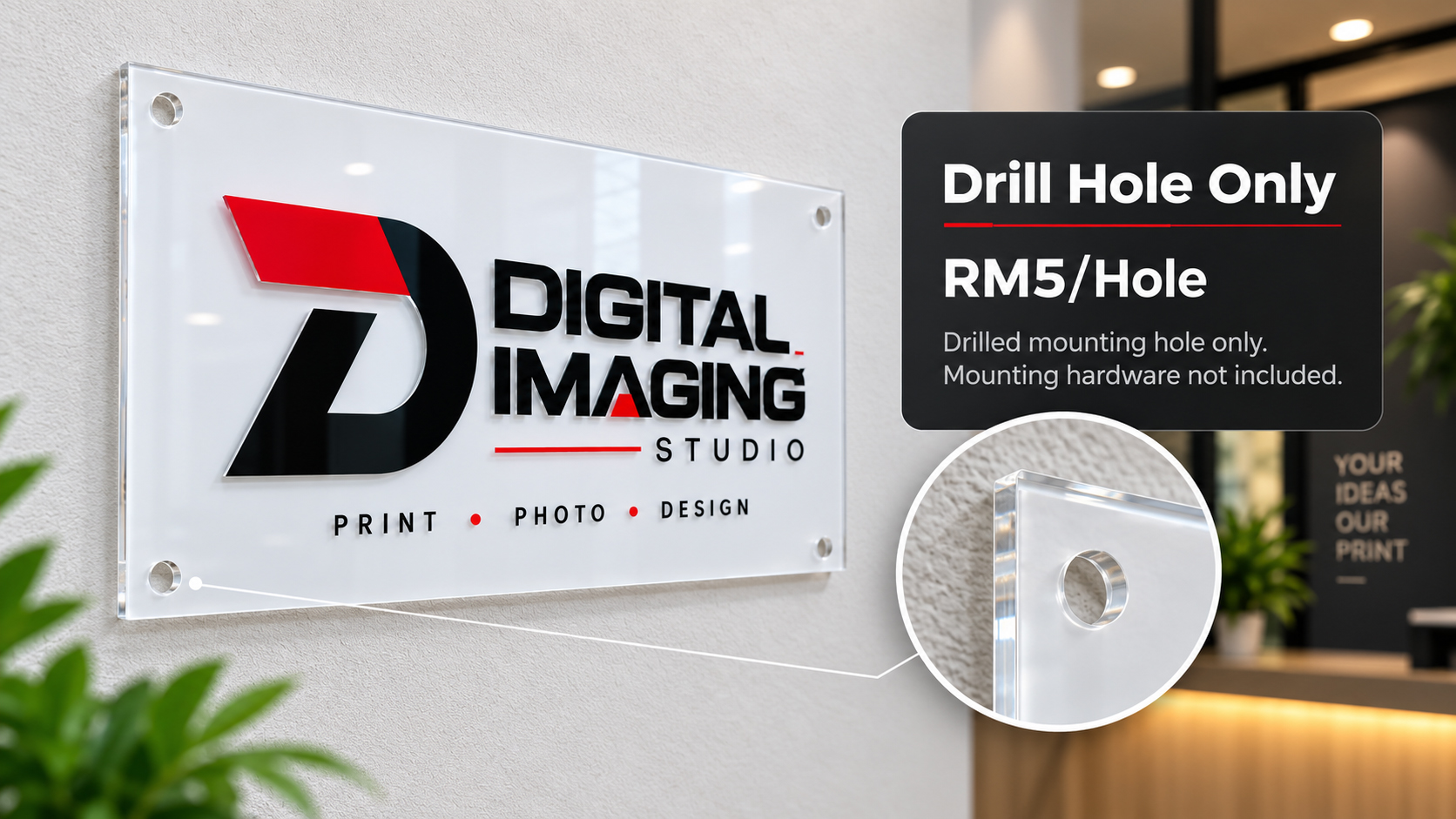 Acrylic Drill Hole