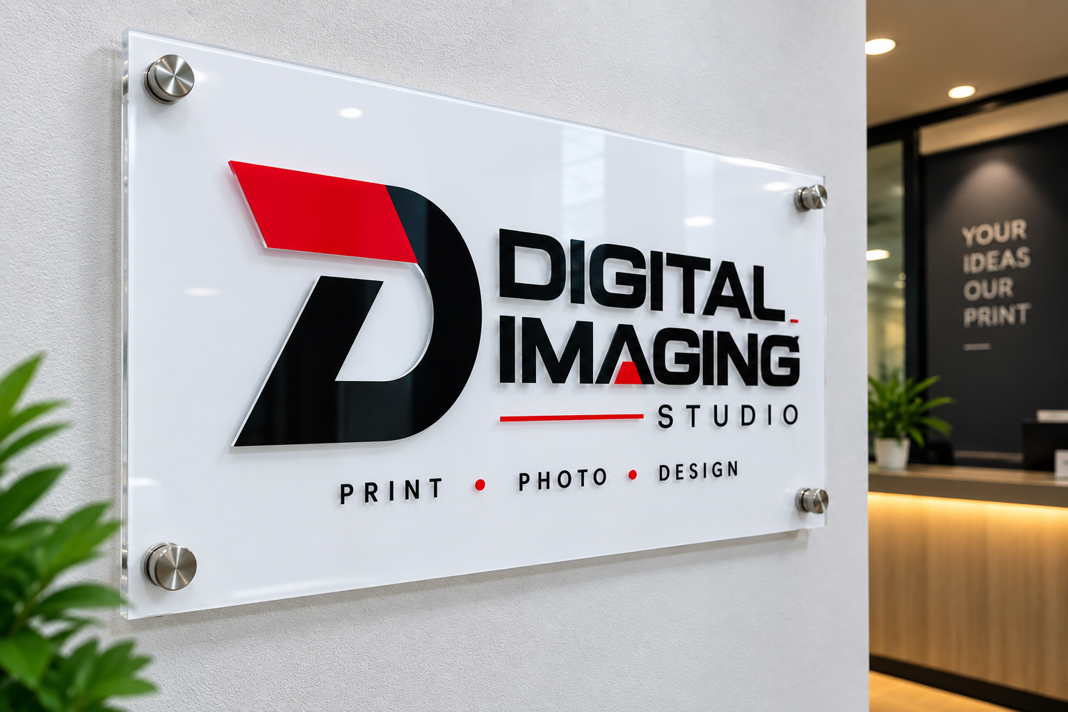 Full White Background Acrylic Signage