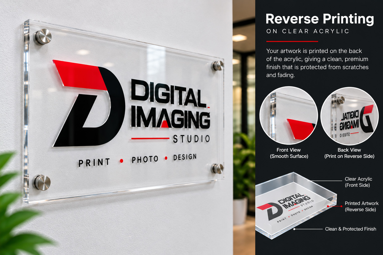 Reverse Printed Acrylic Signage