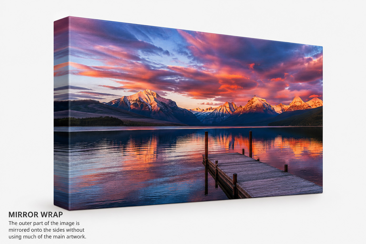 Example of mirror wrap canvas edge