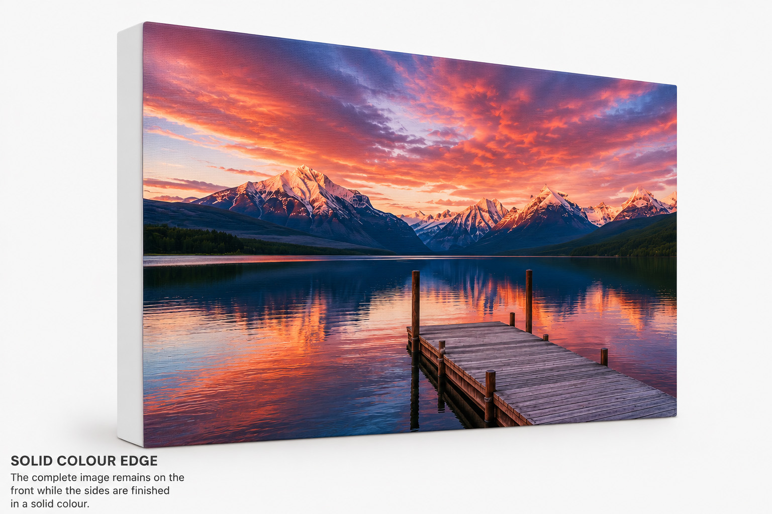 Example of solid colour canvas edge
