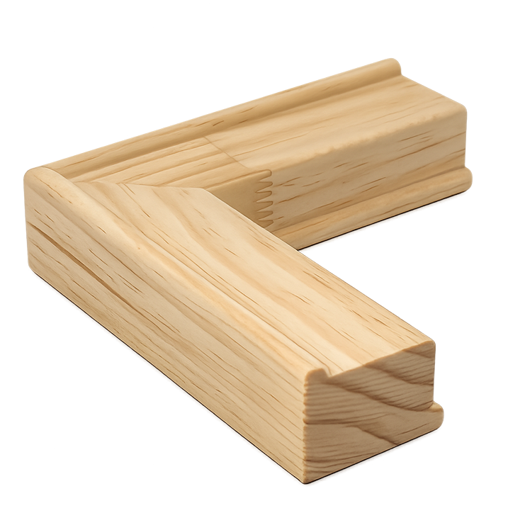 Sample wooden stretcher bar used for stretched canvas