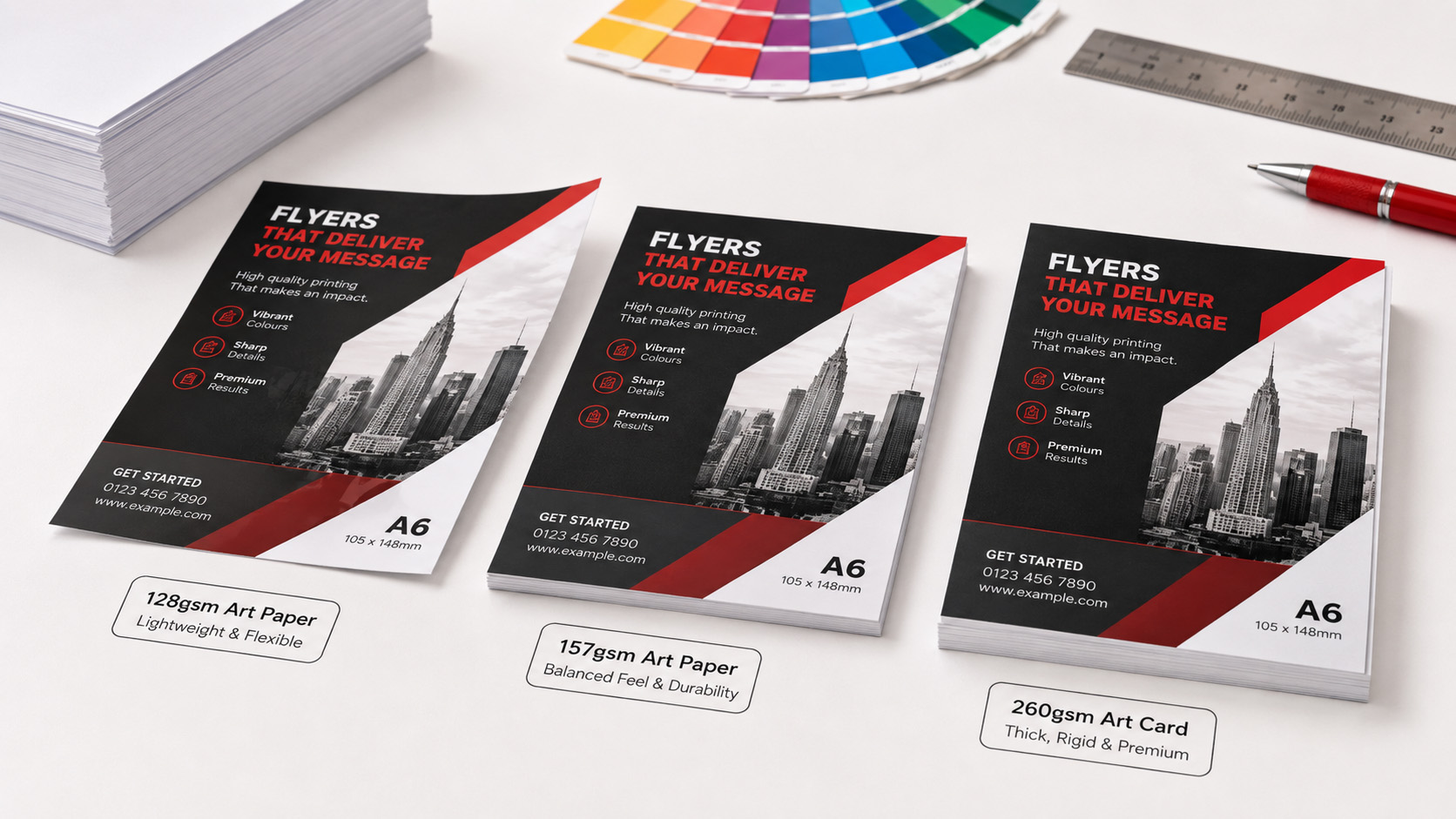 Comparison of 128gsm 157gsm art paper and 260gsm art card