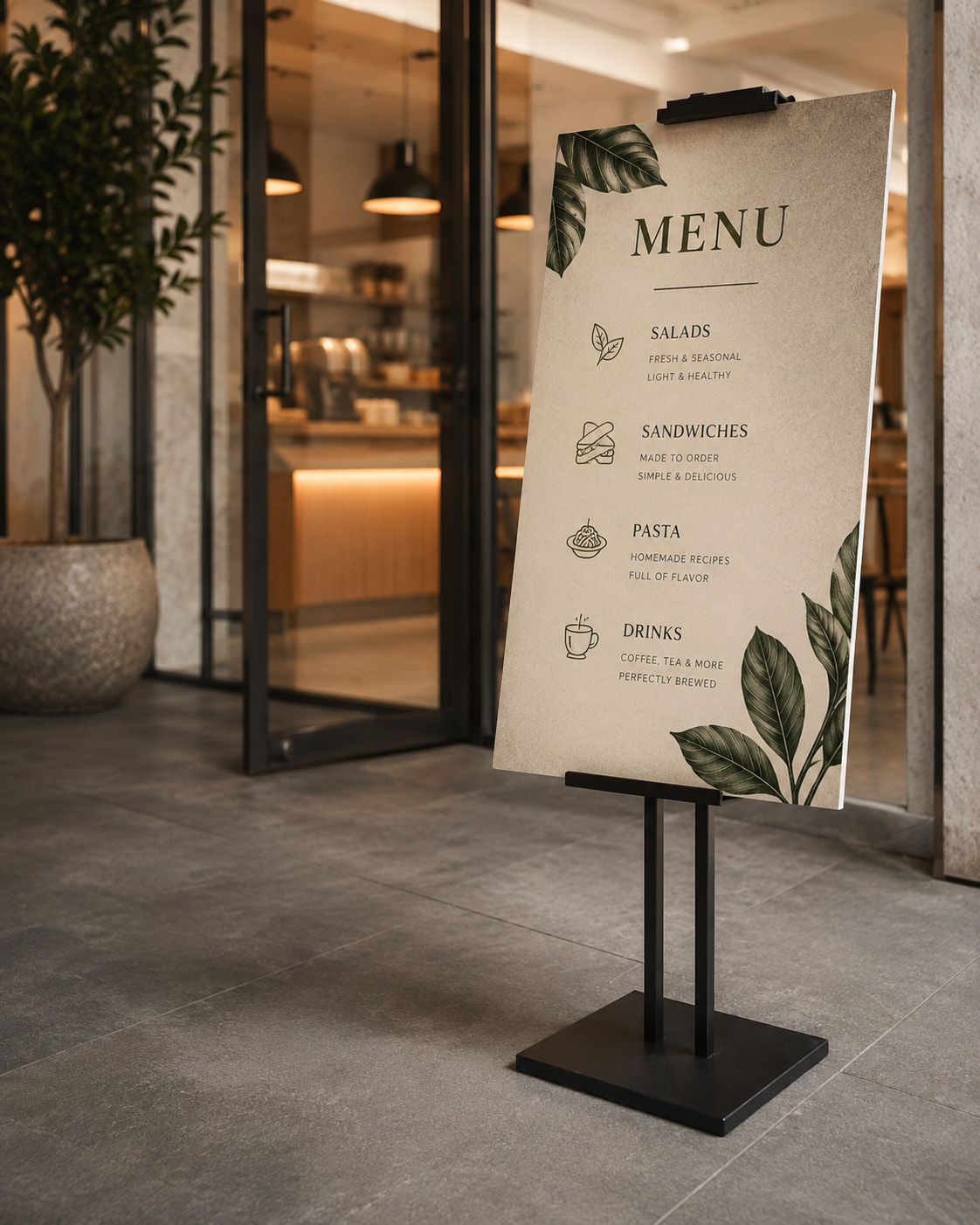 Foamboard restaurant menu display
