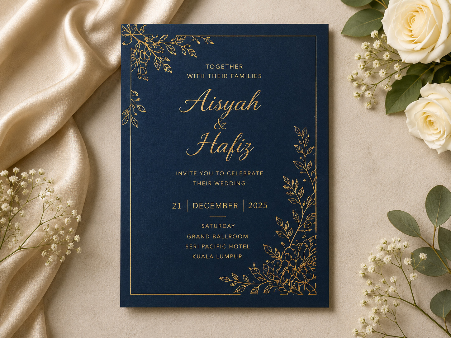 Flat invitation card example