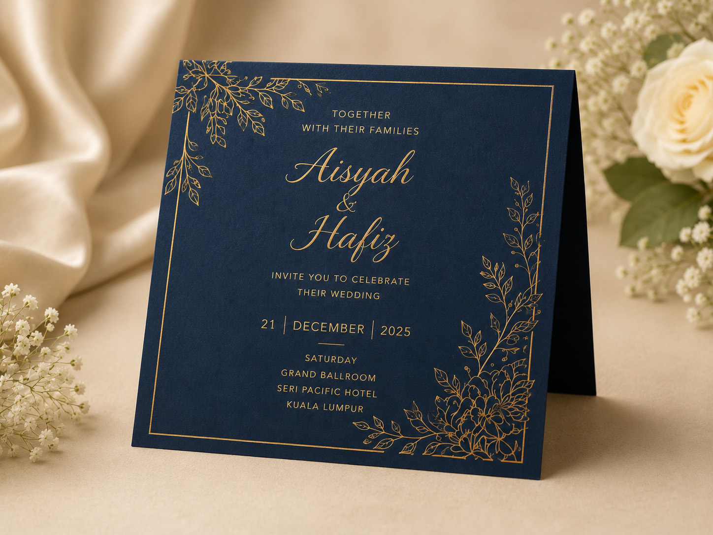 Folded invitation card example
