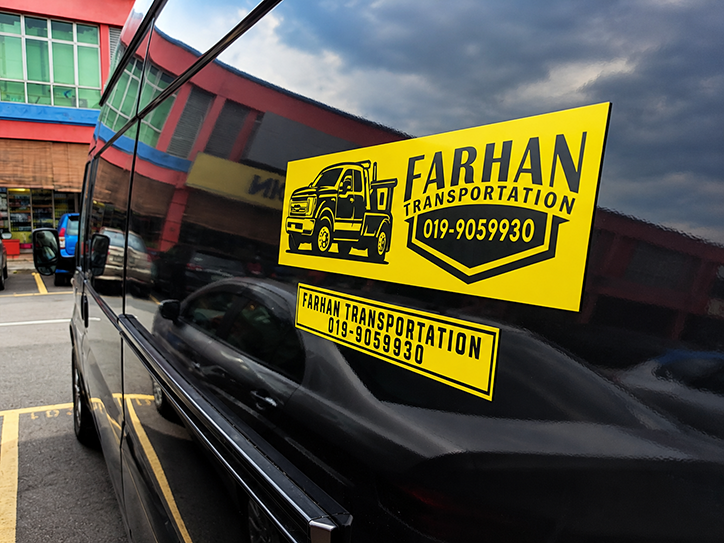 Rectangular magnetic sticker for business advertising