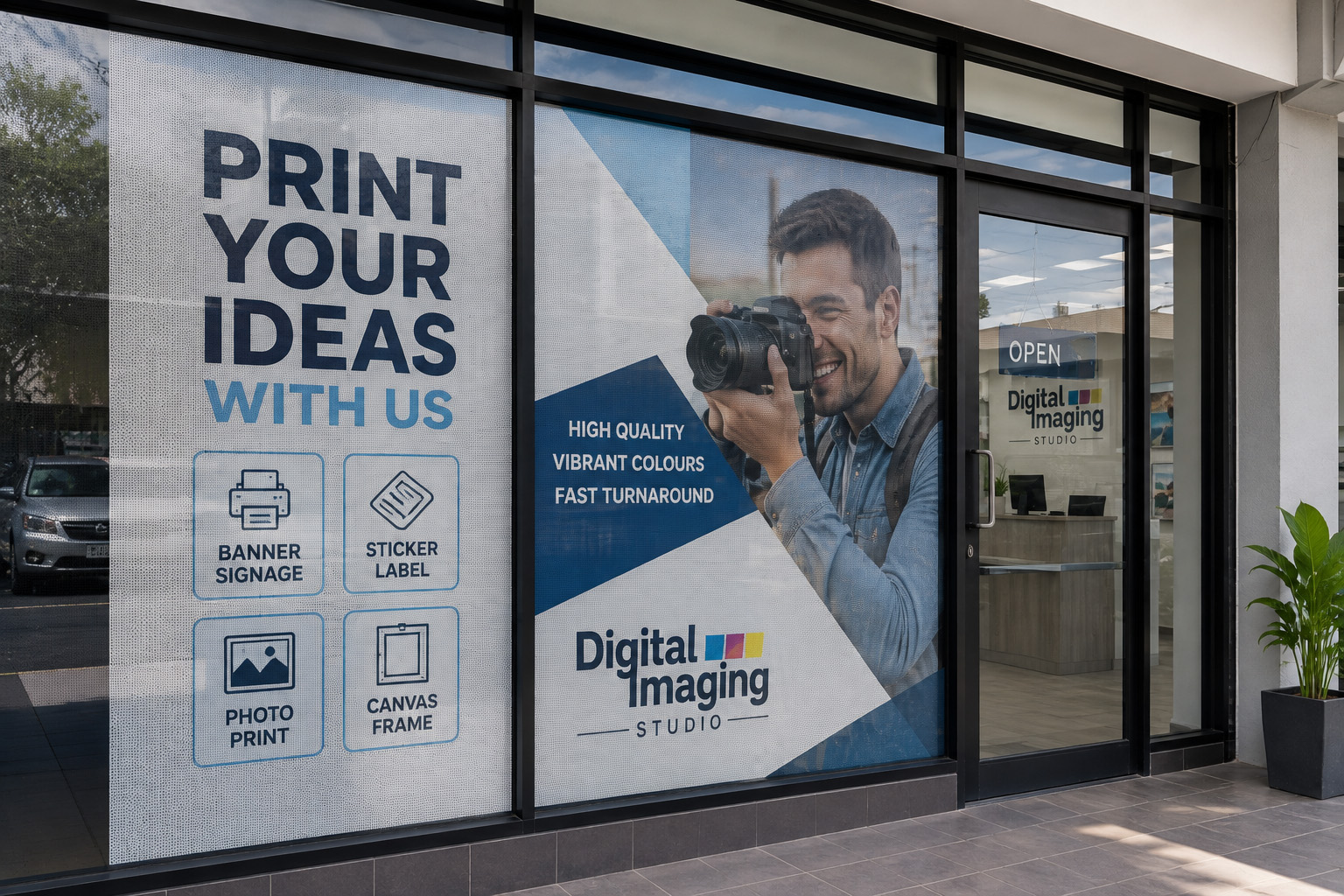 Office glass branding with One Way Vision Sticker